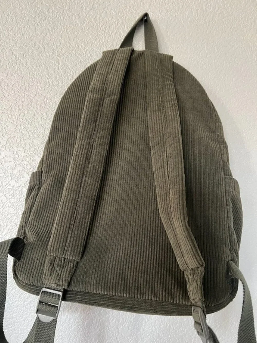 Wild Fable Corduroy Olive Green Casual Backpack School Bag